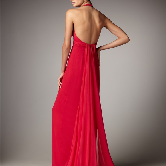 Marchesa Notte Flyaway Halter Gown - Picture 3 of 6